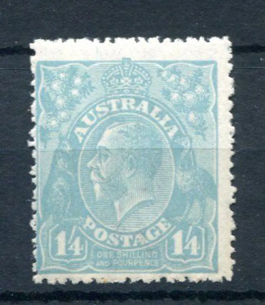 KGV 1914-20 Single watermark 1/4d turquoise-blue. ... Image 1++