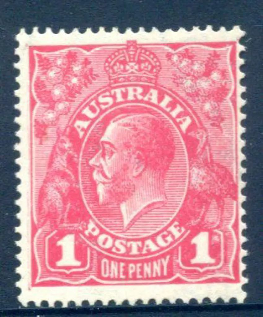 KGV 1918-20 Large Multiple Perf. 141d carmine-pink ... Image 1++