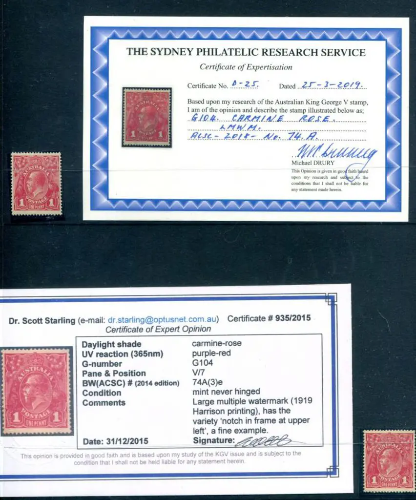 KGV 1918-20 Large Multiple Perf. 141d carmine-rose ... Image 1++
