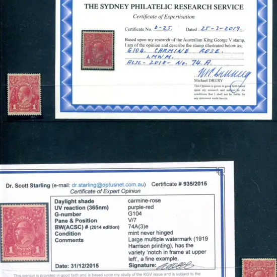 KGV 1918-20 Large Multiple Perf. 141d carmine-rose ...
