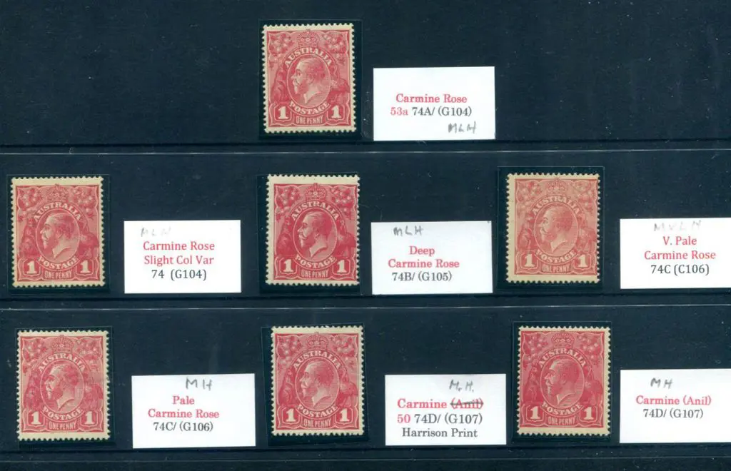 KGV 1918-20 Large Multiple Perf. 141d carmine-rose ... Image 1++