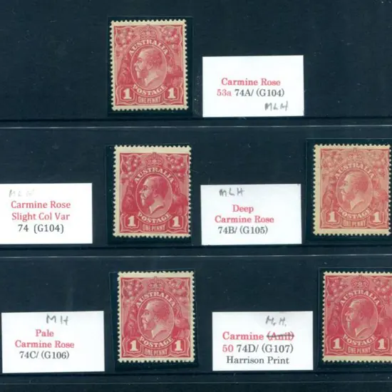 KGV 1918-20 Large Multiple Perf. 141d carmine-rose ...