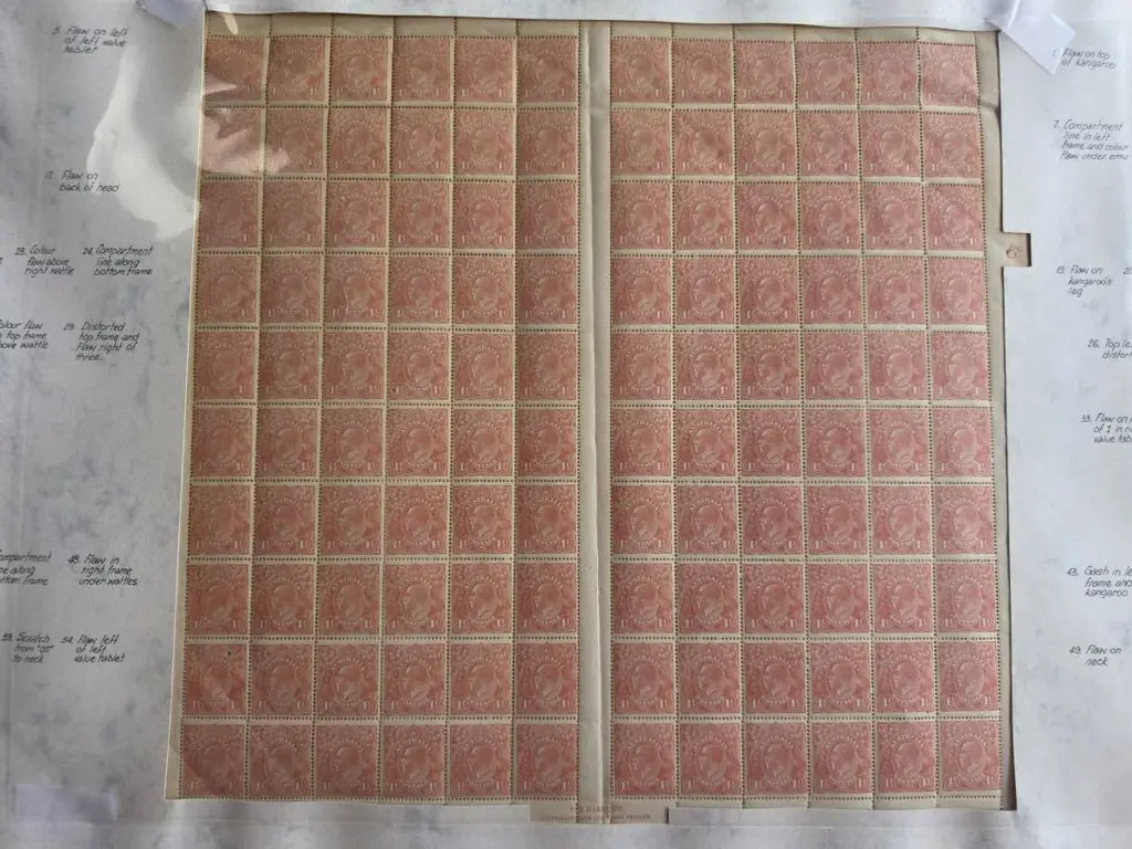 KGV 1918-20 Large Multiple Perf. 141½d rose-red in ... Image 1++