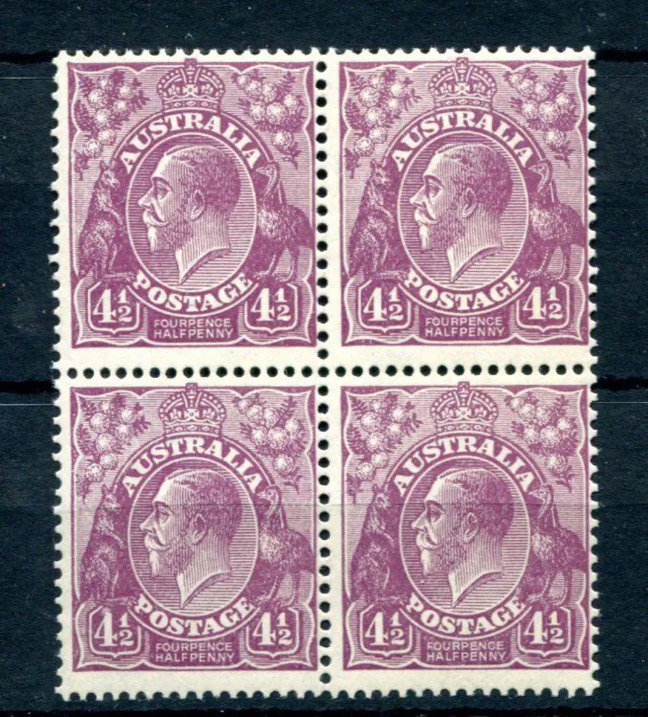 KGV 1926-30 SM watermark Perf 13½x12½ 4½d violet ... Image 1++