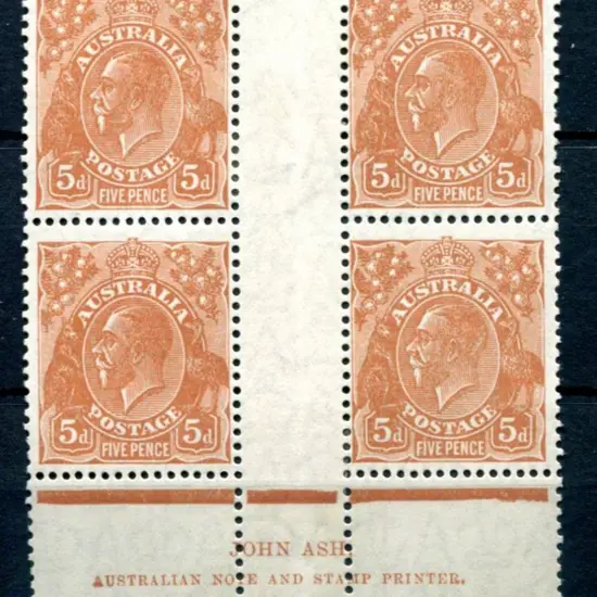 KGV 1926-30 SM watermark Perf 13½x12½ 5d ...