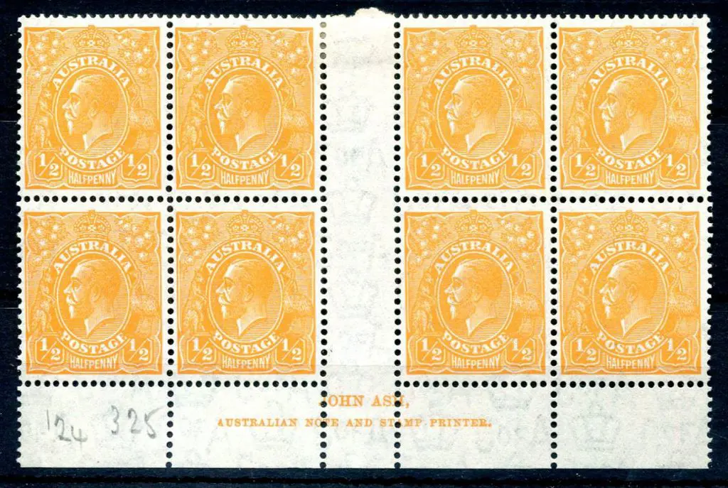 KGV 1931-36 CofA Watermark ½d orange electro 8 ... Image 1++