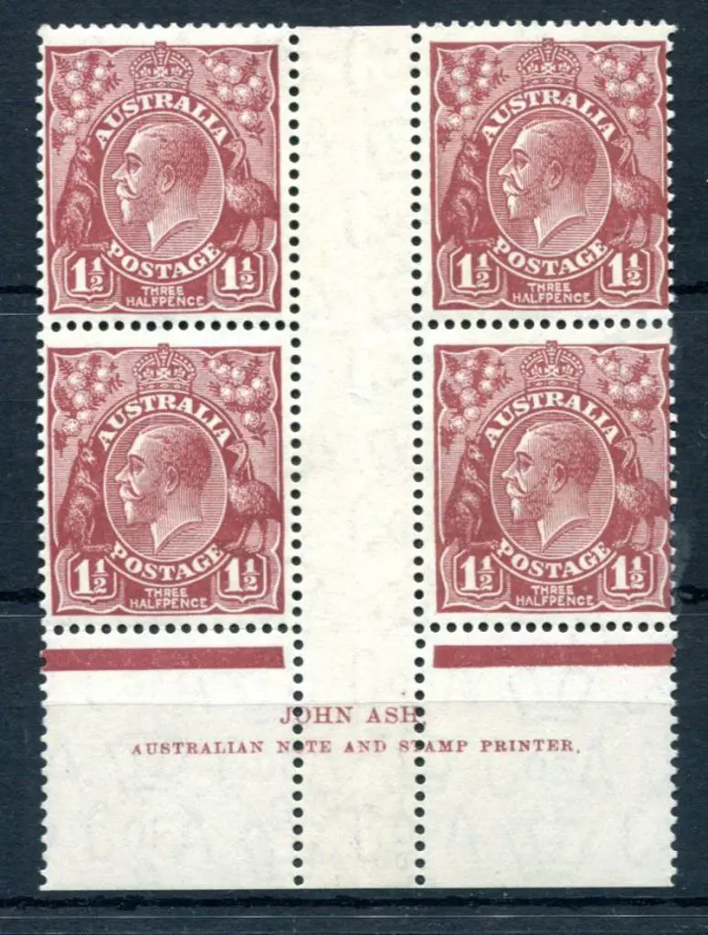 KGV 1931-36 CofA Watermark 1½d red-brown, plate 1 ... Image 1++