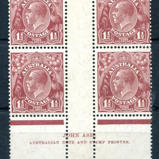 KGV 1931-36 CofA Watermark 1½d red-brown, plate 1 ...