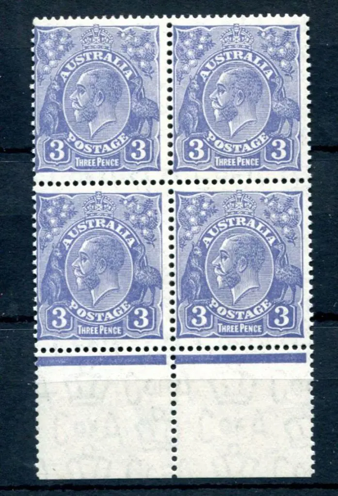 KGV 1931-36 CofA Watermark 3d blue in bottom ... Image 1++