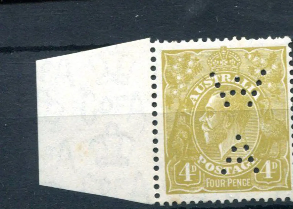 KGV 1931-36 CofA Watermark 4d greenish-olive ... Image 1++