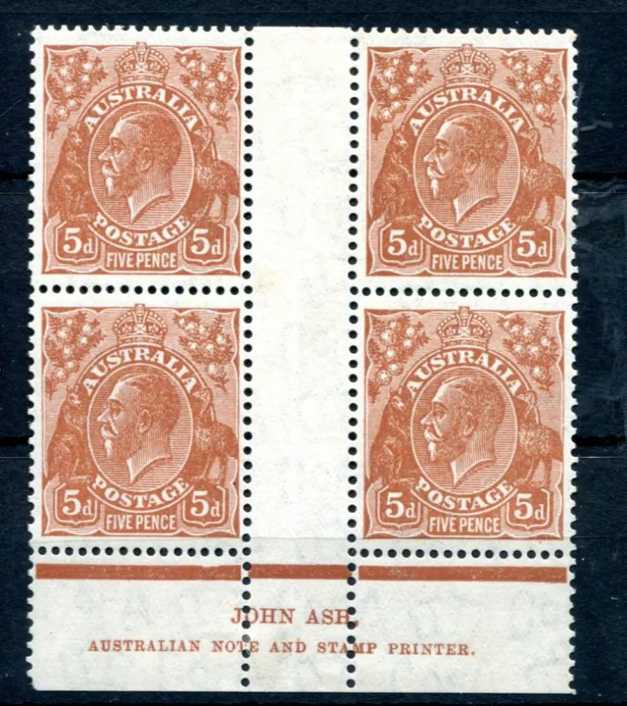 KGV 1931-36 CofA Watermark 5d orange-brown with ... Image 1++