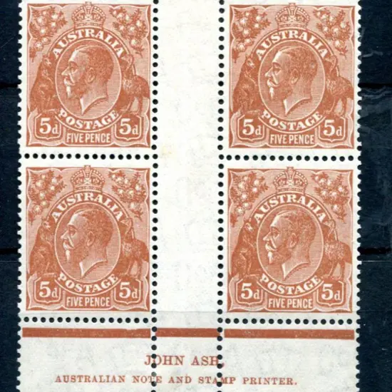 KGV 1931-36 CofA Watermark 5d orange-brown with ...