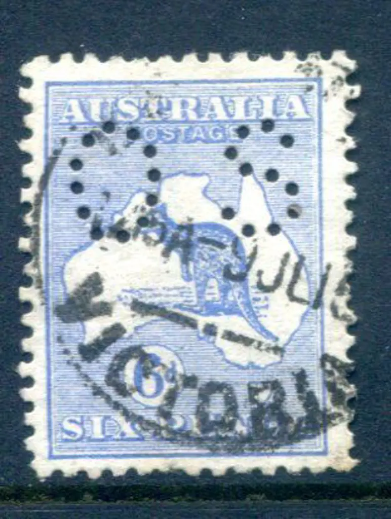 1913 6d deep blue, 1st wmk perfined small "OS" ... Image 1++