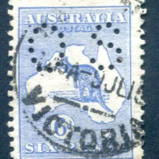 1913 6d deep blue, 1st wmk perfined small "OS" ...