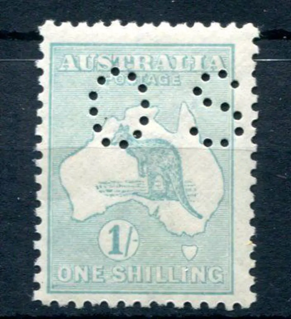1926 1/- pale blue green Die IIB, 3rd wmk perfined ... Image 1++