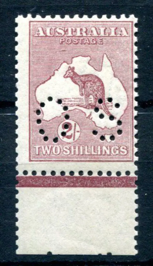 1924 2/- maroon, 3rd wmk perfined "OS". MUH with ... Image 1++