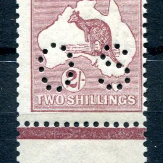 1924 2/- maroon, 3rd wmk perfined "OS". MUH with ...