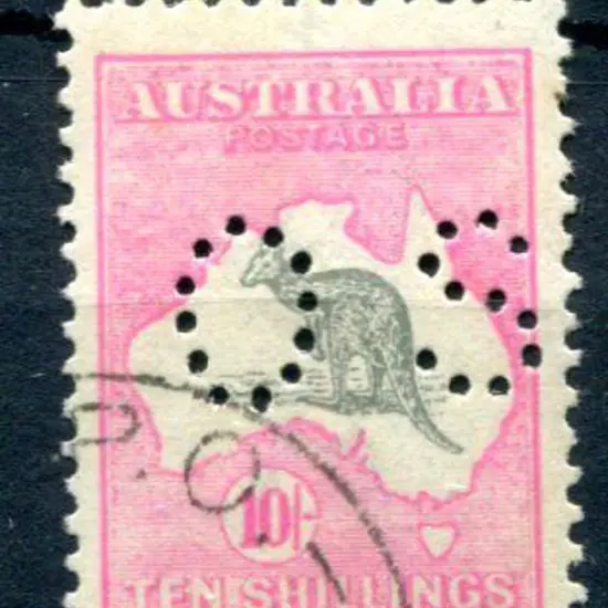 1915/28 10/- grey & intense aniline pink, 3rd wmk ...