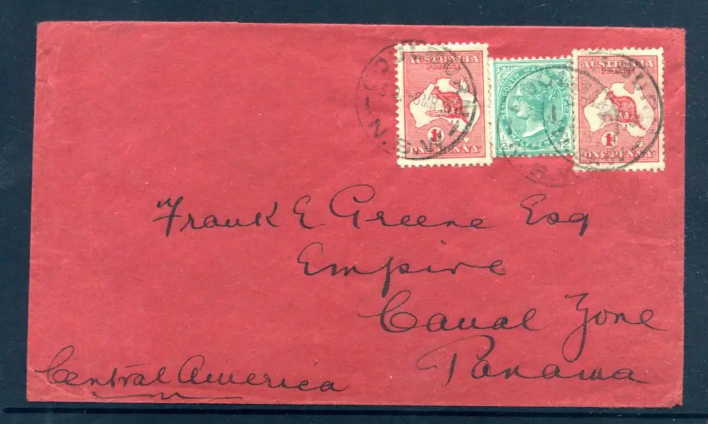 1913 (6th Mar) 1d red kangaroos, 1st wmk x 2 used ... Image 1++