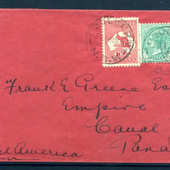 1913 (6th Mar) 1d red kangaroos, 1st wmk x 2 used ...