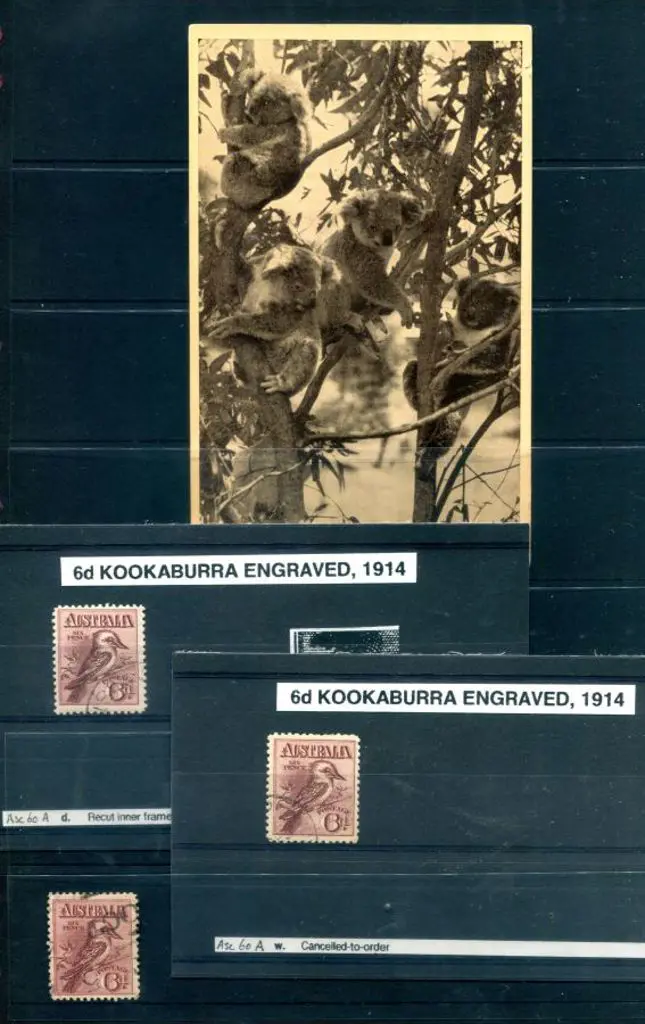 1914 6d engraved kookaburra x 3 good to F/U with 2 ... Image 1++