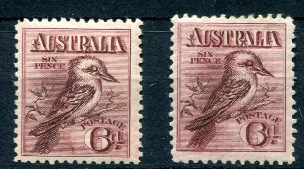 1914 6d engraved kookaburra in maroon & ... Image 1++