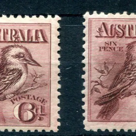 1914 6d engraved kookaburra in maroon & ...