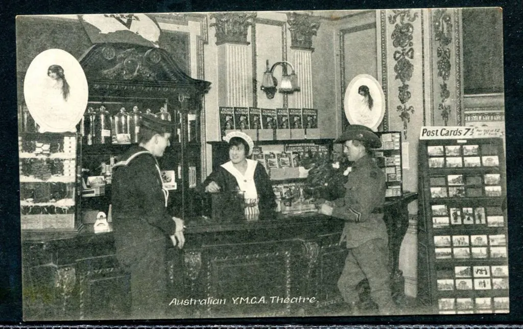 1915 "Australian Y.M.C.A. Theatre" captioned b&w ... Image 1++