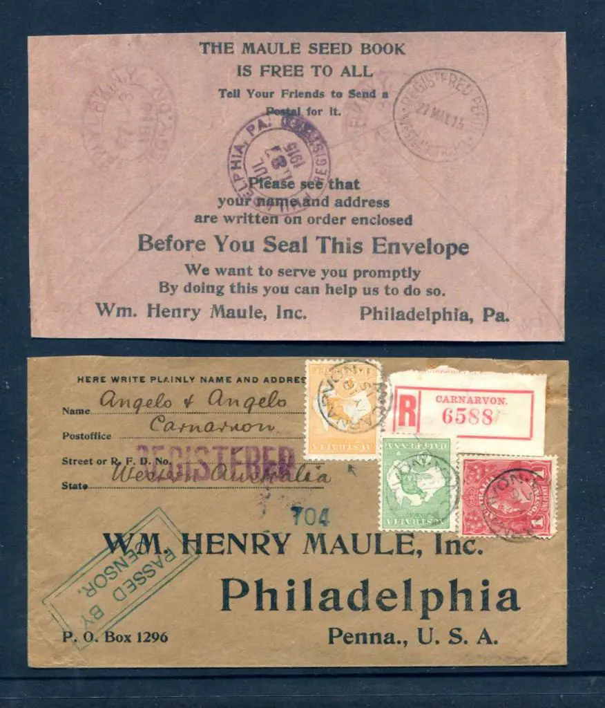 1915 (18th May) ½d green & 4d orange 1st wmk ... Image 1++