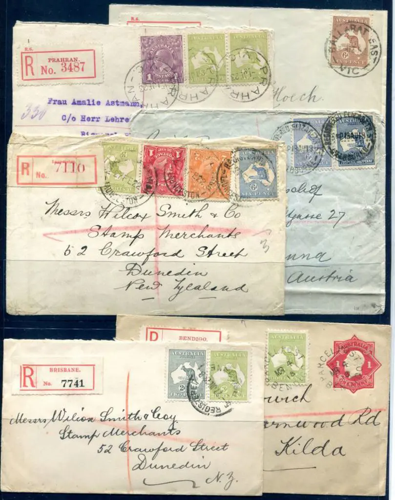 1918 (18th Aug) 2½d & 6d kangaroos on Vienna, ... Image 1++