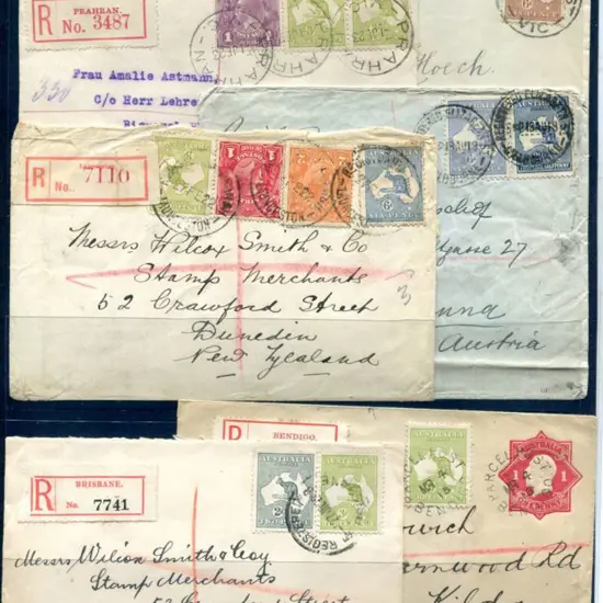 1918 (18th Aug) 2½d & 6d kangaroos on Vienna, ...