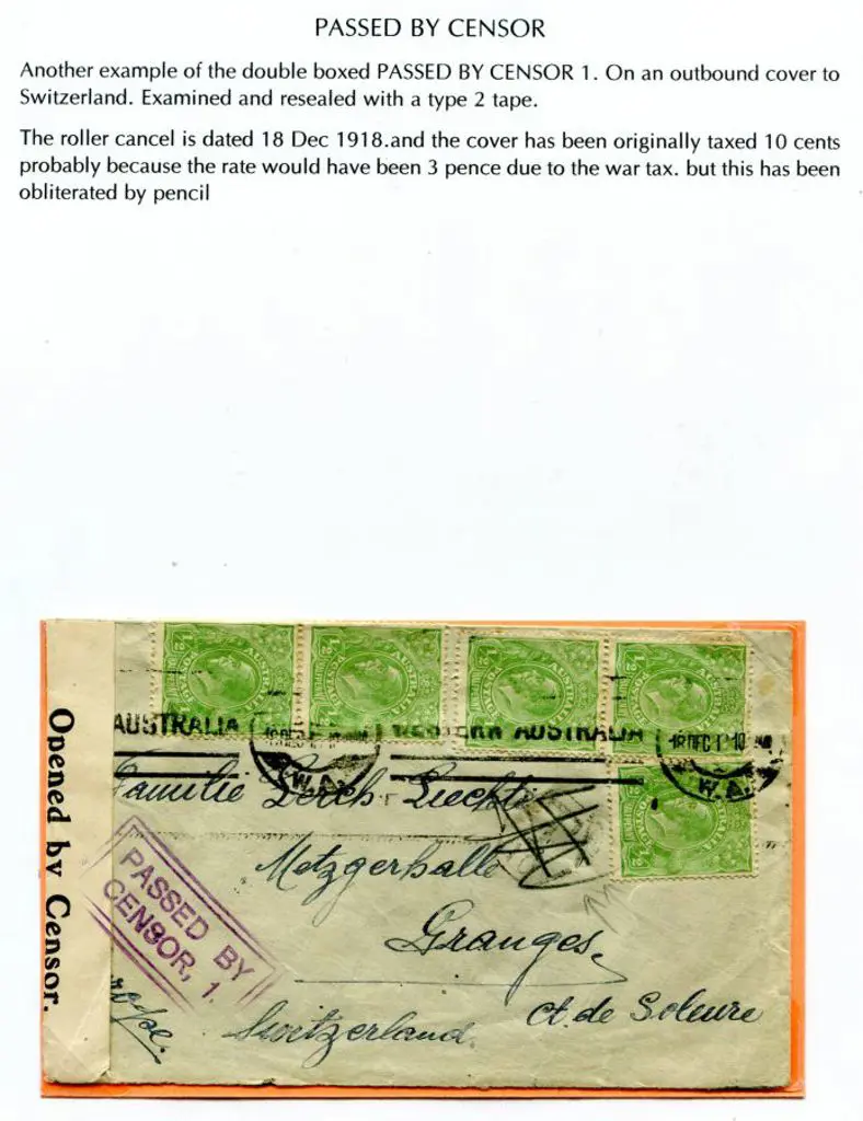 1918 (18th Dec) outbound cover to Switzerland ... Image 1++