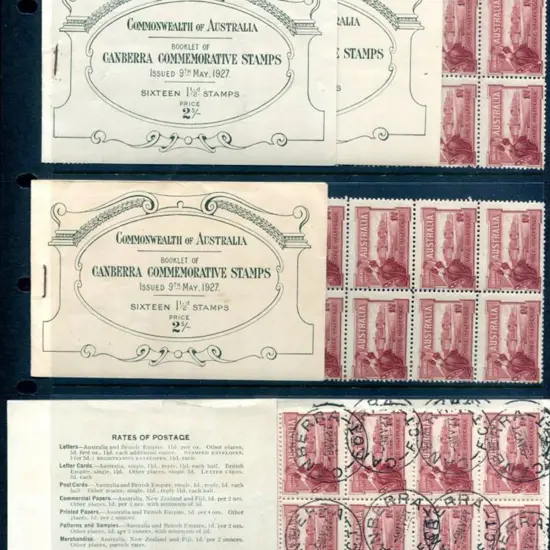 1927 2/- Canberra complete booklets x 3 plus 2 ...