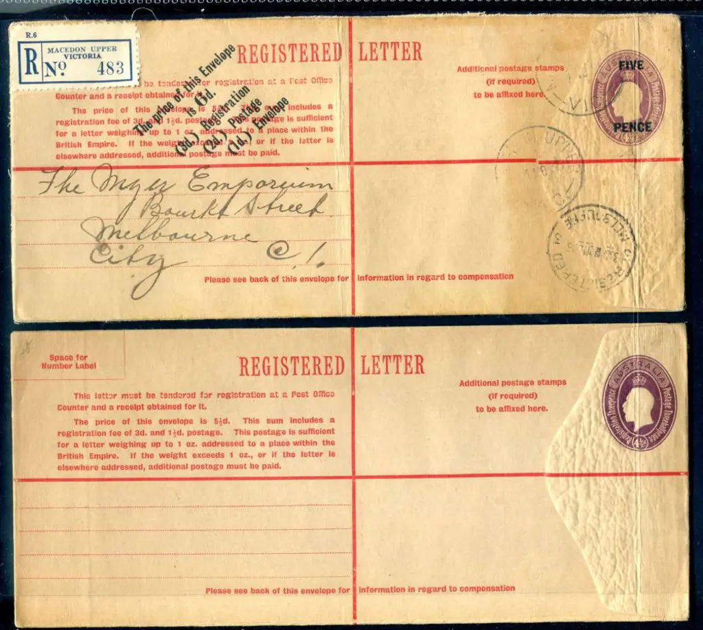 1928 4½d KGV formular long "Registered Letter" ... Image 1++