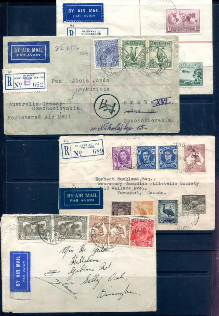 1930's Air Mail covers with mixed frankings incl ... Image 1++