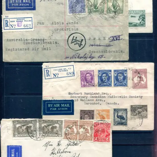 1930's Air Mail covers with mixed frankings incl ...