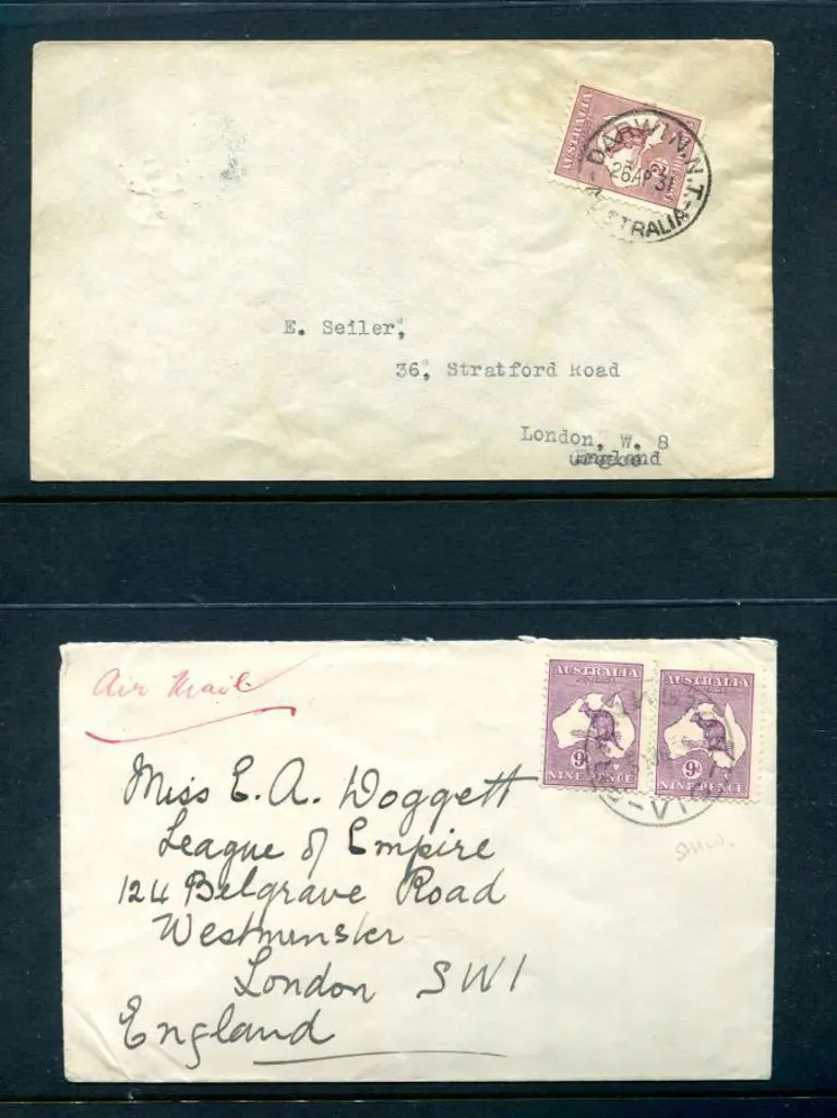 1931 (26th Apr) 2/- SMW on env to England tied by ... Image 1++