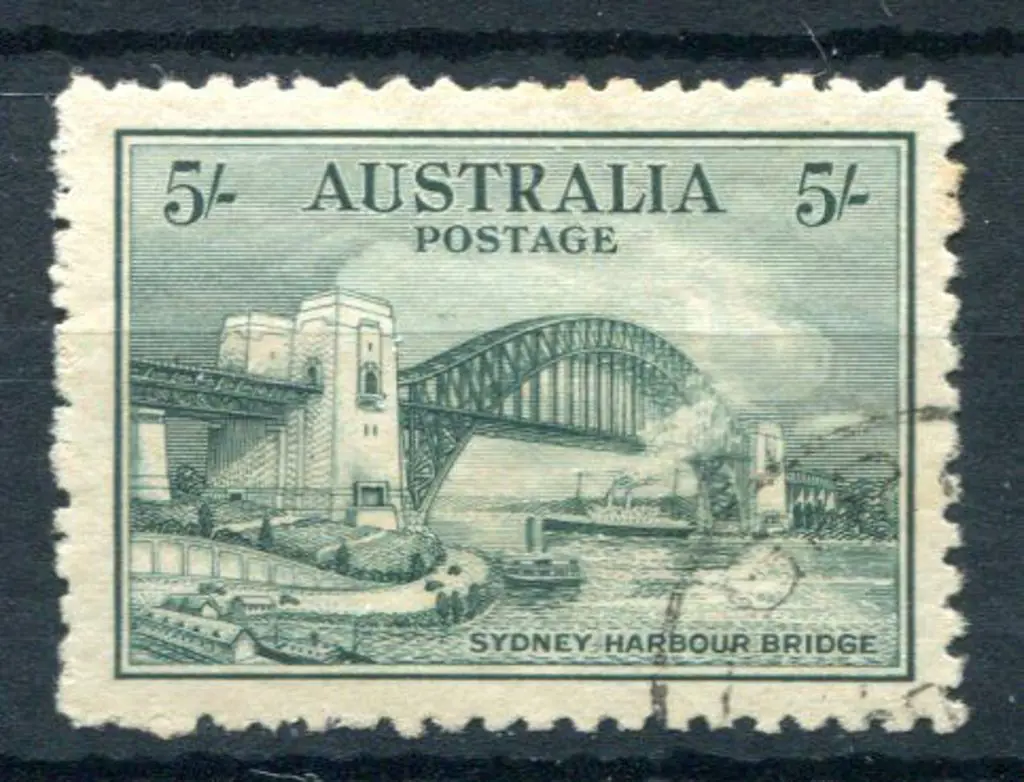 1932 5/- Sydney Harbour Bridge. CTO with part o.g. ... Image 1++