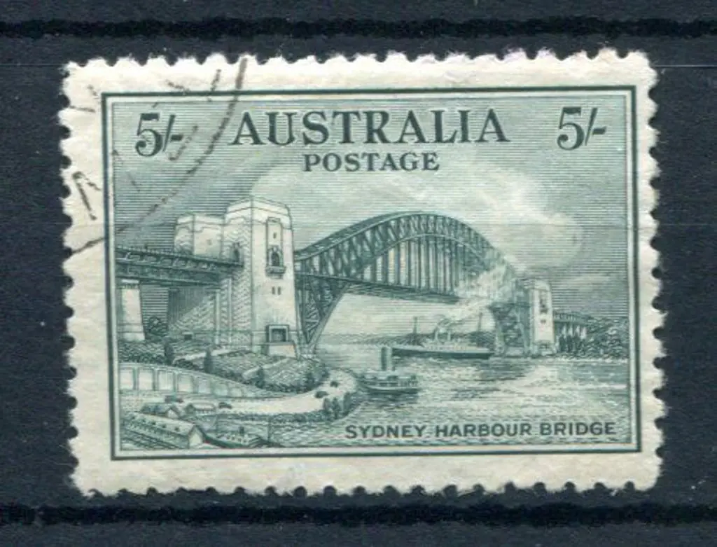 1932 5/- Sydney Harbour Bridge. CTO with part o.g. ... Image 1++