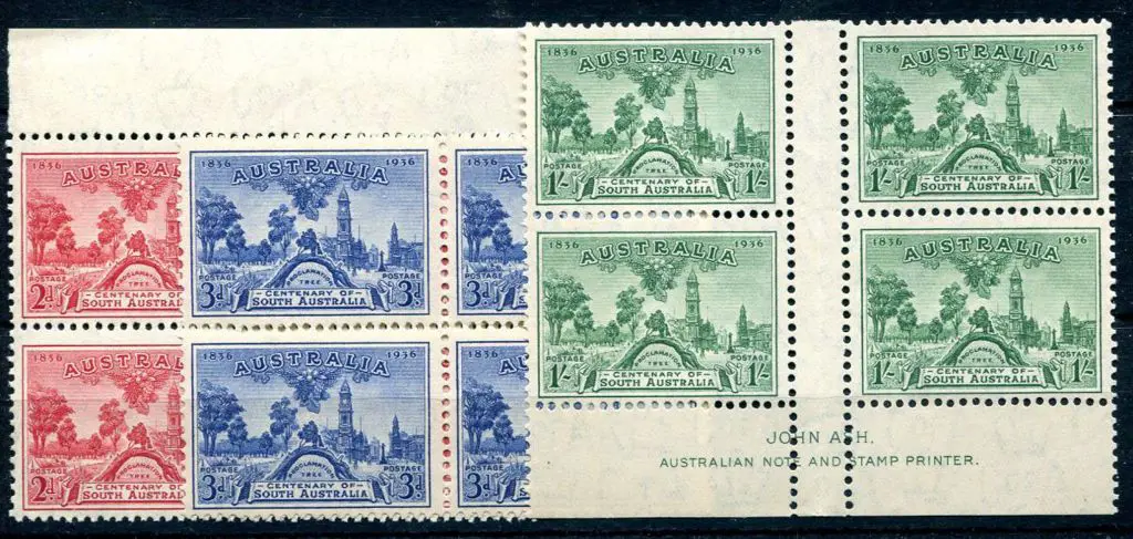 1936 SA Cent set in MUH blocks, the 1/- with John ... Image 1++