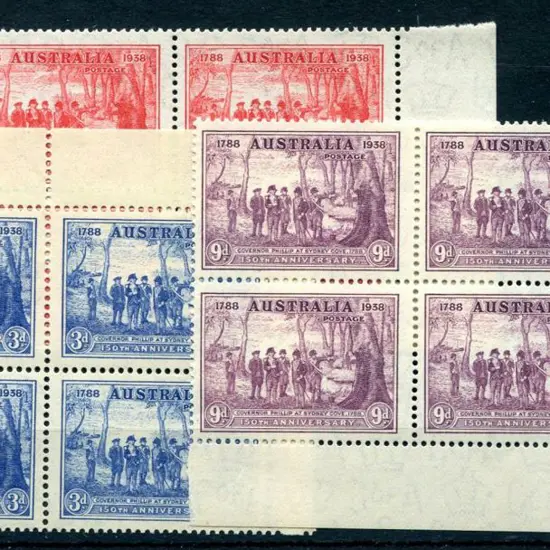 1937 NSW Sesqui set of 3 in marginal MUH blocks. ...