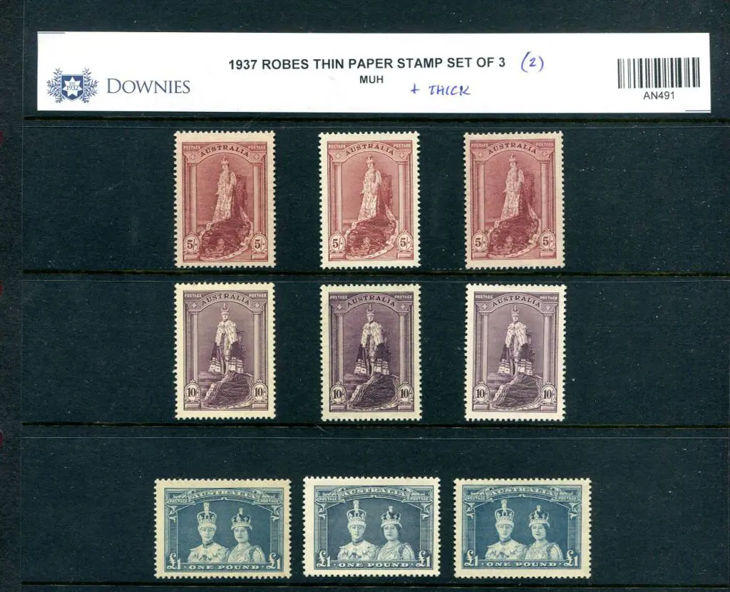 1937/48 5/- to £1 Robes on thick paper plus 2 sets ... Image 1++
