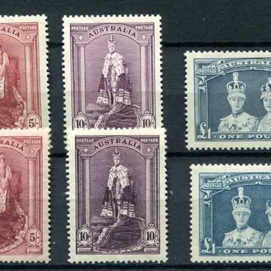 1937/48 5/- to £1 Robes on thick paper MVLH & ...