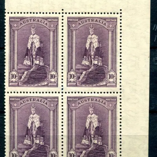 1937/48 10/- Robes on thin paper in MUH top right ...