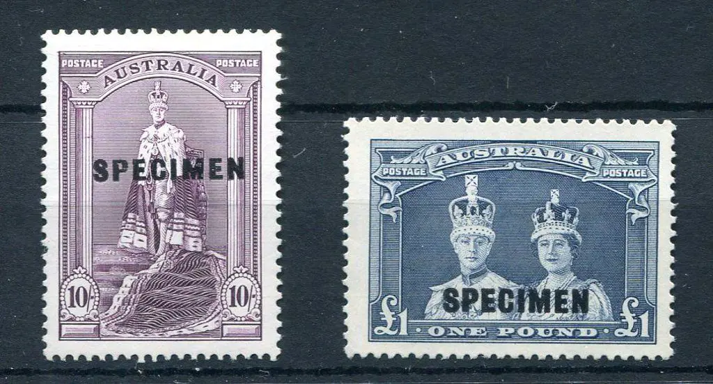 1937/48 10/- & £1 Robes on thick paper ovptd ... Image 1++