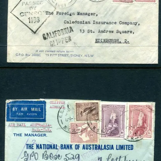 1941 (4th Sept) 2/- kangaroo x 2, 1/- lyrebird, 6d ...