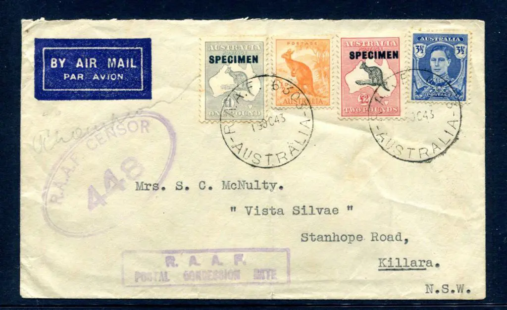 1943 (19th Oct) £1 grey & £2 black & rose both ... Image 1++