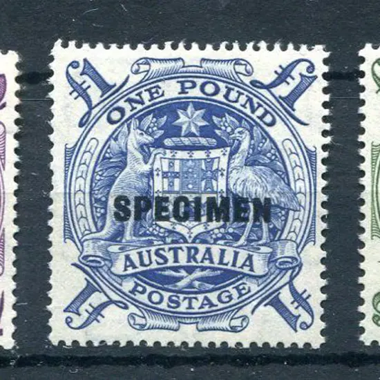 1949/50 Arms set of 3 ovptd "SPECIMEN". MUH with ...