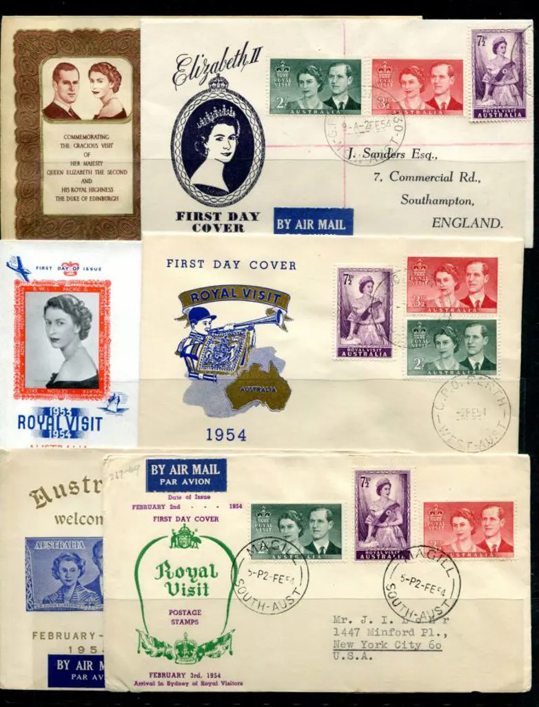 1954 (2nd Feb) Royal Visit FDC group with all diff ... Image 1++