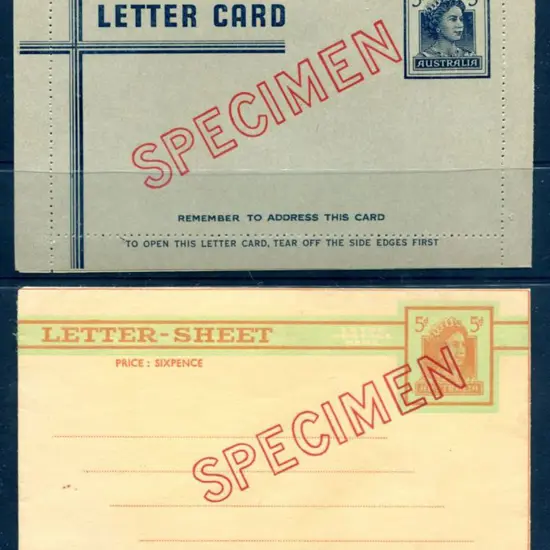 1959/65 5d dark blue on grey Letter Card & 1961/65 ...